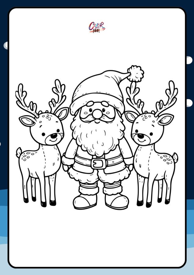 santa claus on sleigh coloring pages