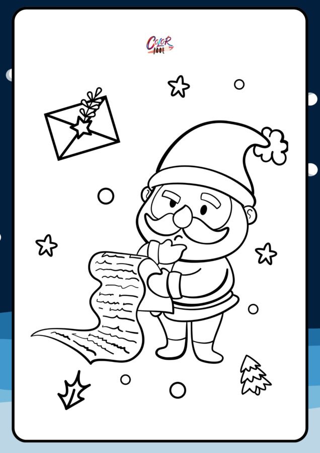 santa sleigh colouring pages​

