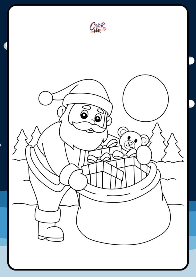 christmas present coloring page​

