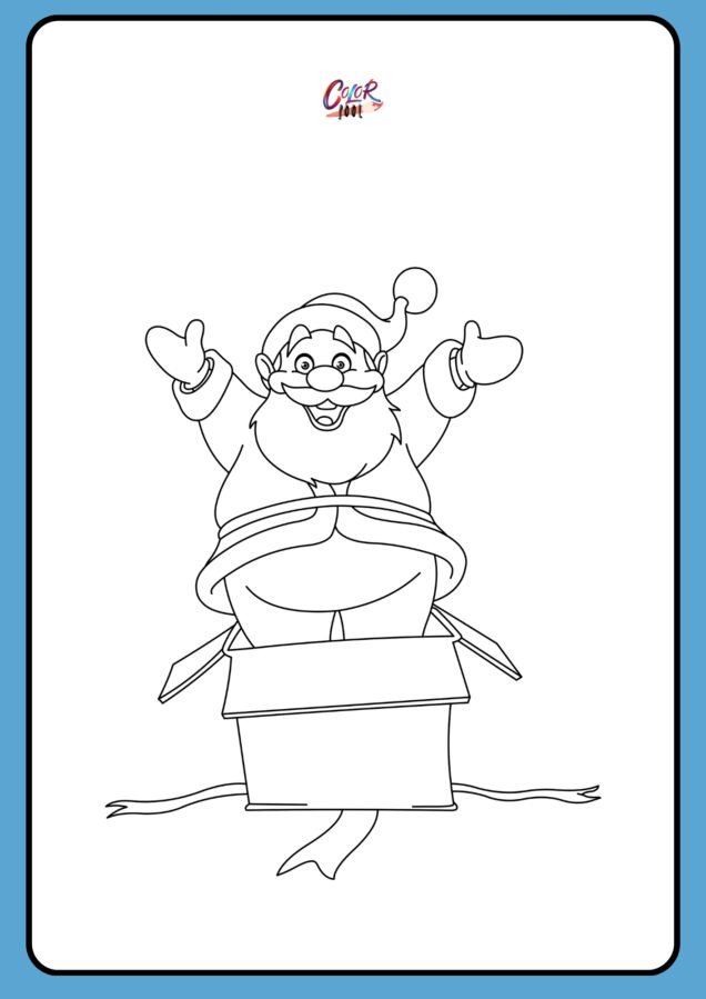 santa printable coloring page