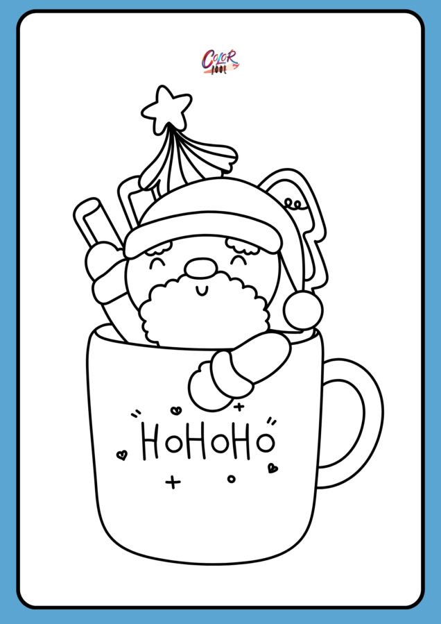 santa coloring printable