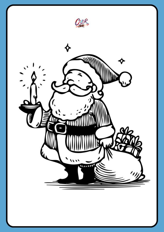 santa claus and reindeer coloring pages