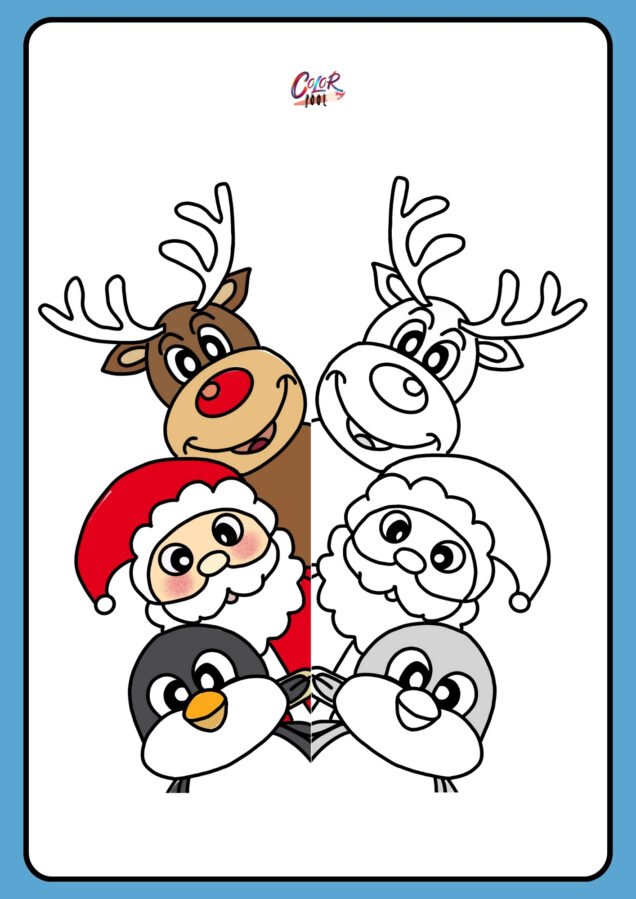 santa claus reindeer coloring pages​

