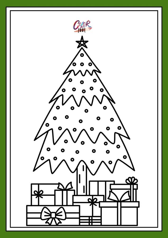 free christmas tree coloring page​