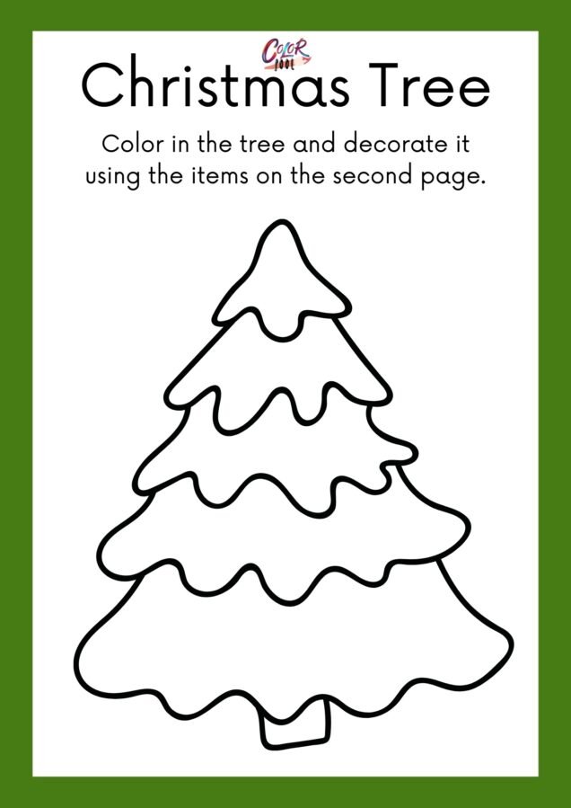 coloring page christmas tree