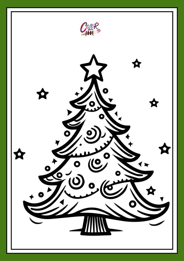 christmas tree printable coloring pages​