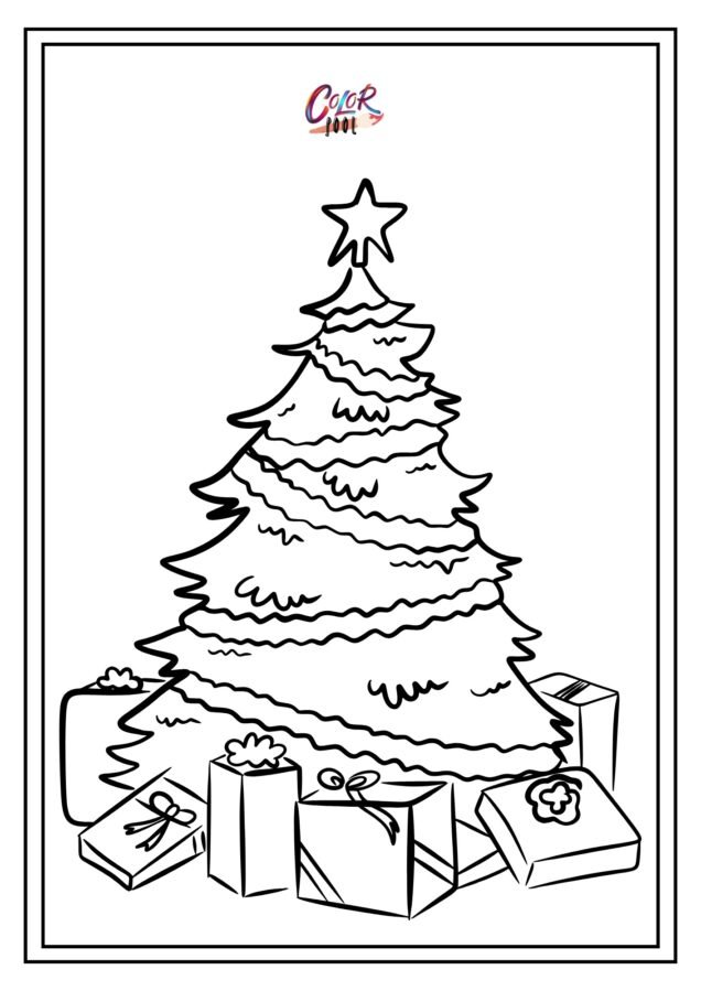 christmas tree coloring pages free printable​