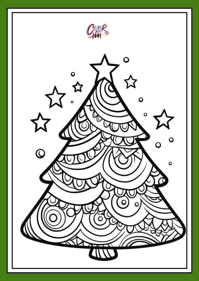 adult christmas tree coloring pages