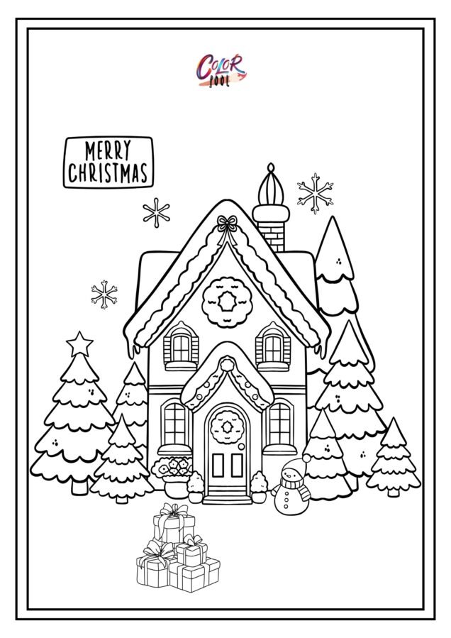 christmas tree coloring book page