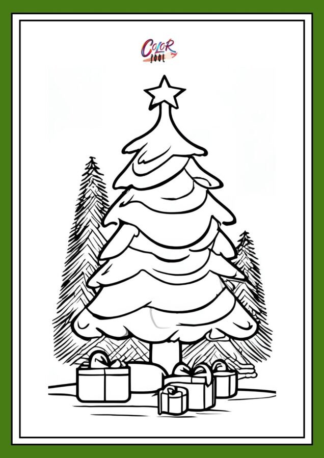 blank christmas tree coloring page​