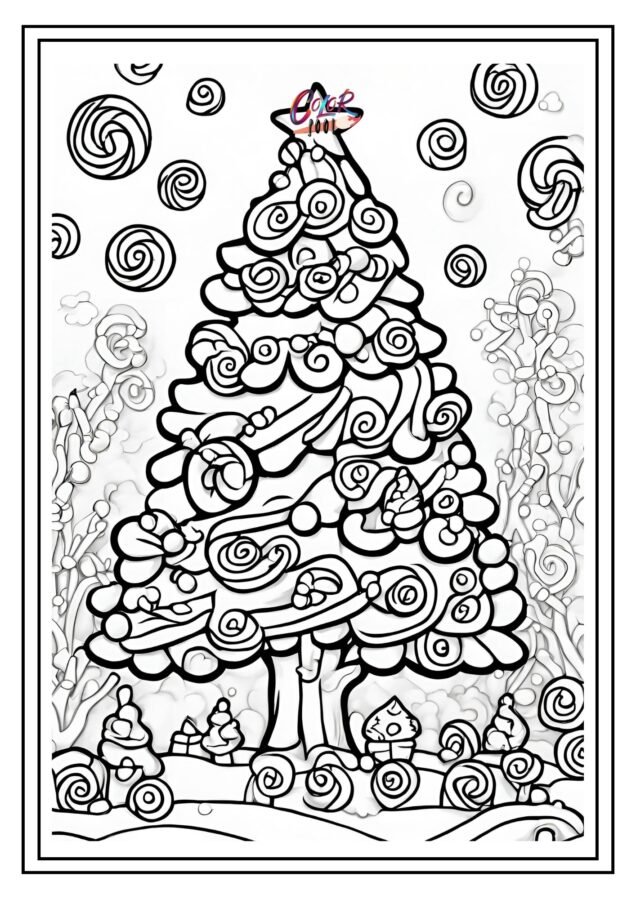 free christmas tree coloring pages​