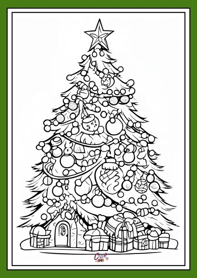 coloring pages christmas tree printable​