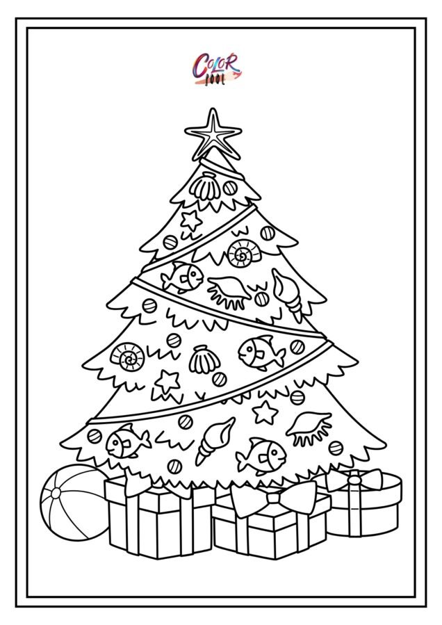 christmas tree coloring pages for adults​