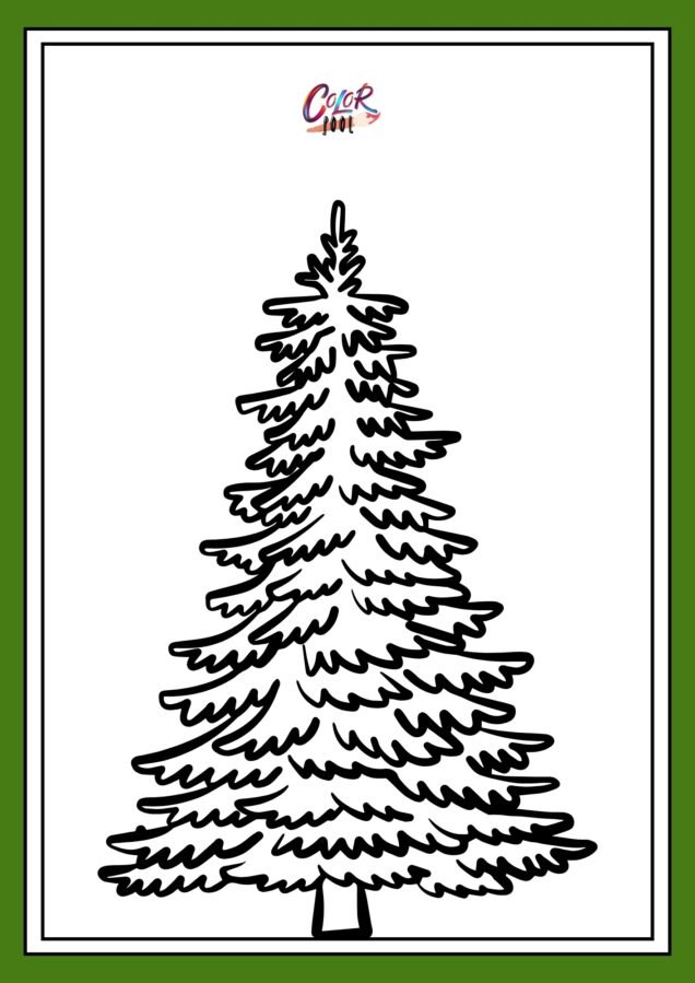 christmas tree coloring page printable​