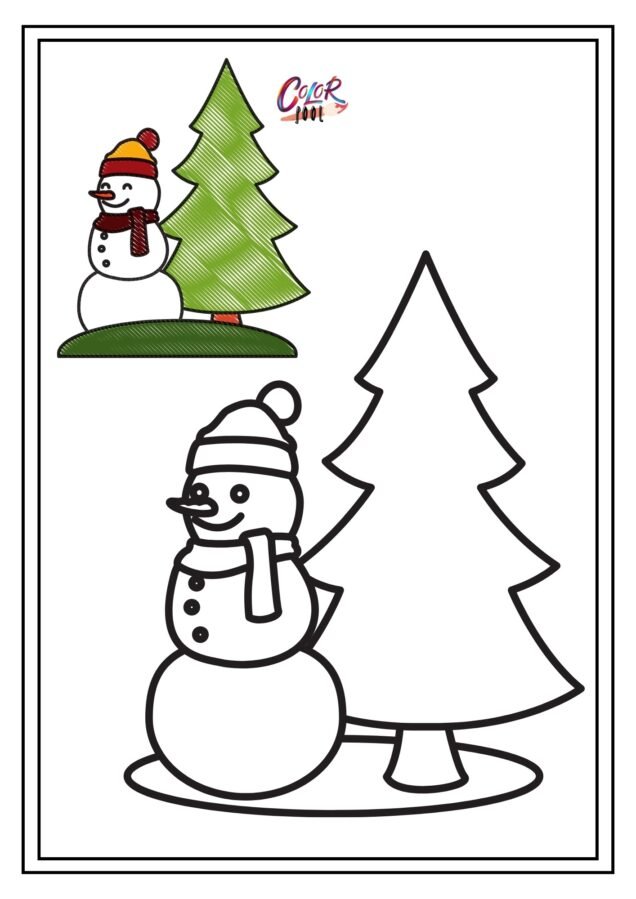 free printable christmas tree coloring page​