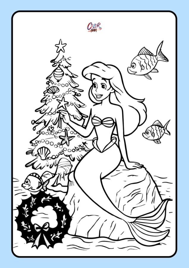 cute disney christmas coloring pages