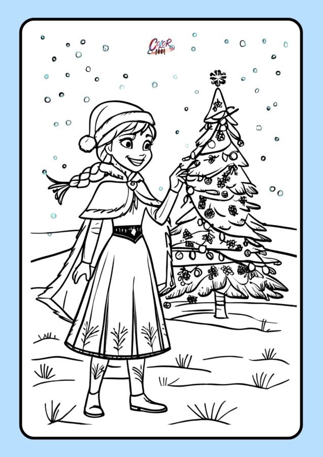 coloring pages christmas disney​