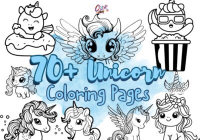 unicorn coloring pages cute​