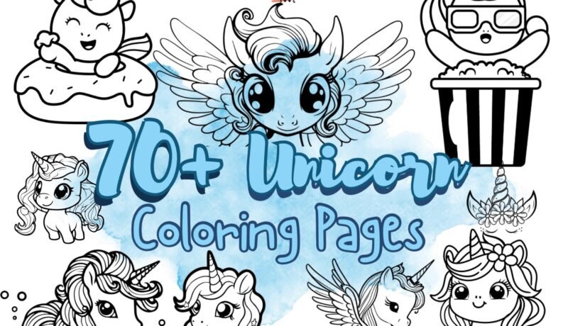 unicorn coloring pages cute​