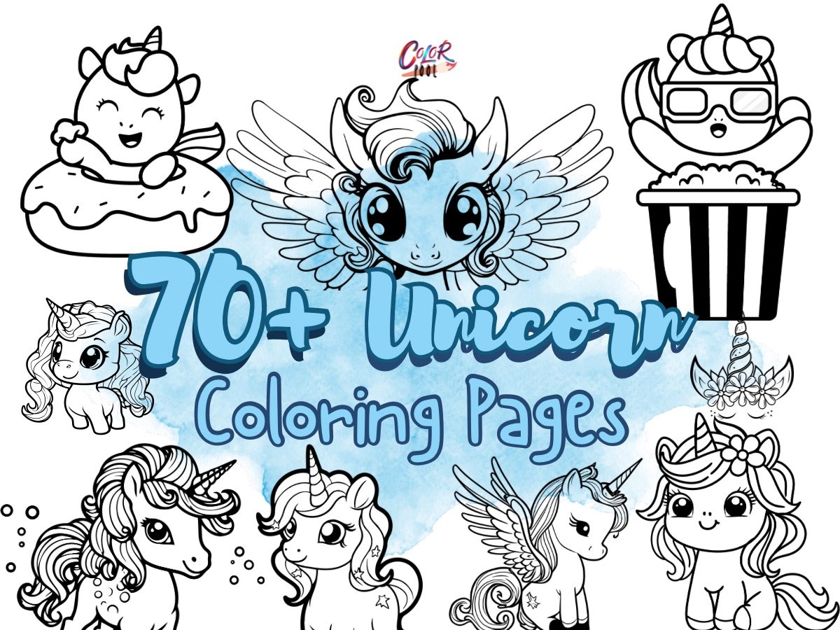 unicorn coloring pages cute​