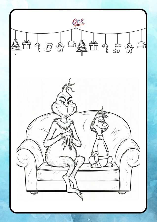 grinch and max coloring pages