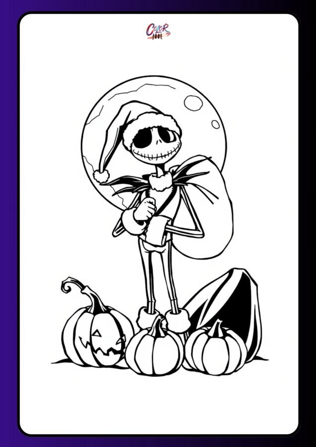 nightmare before christmas jack coloring pages​