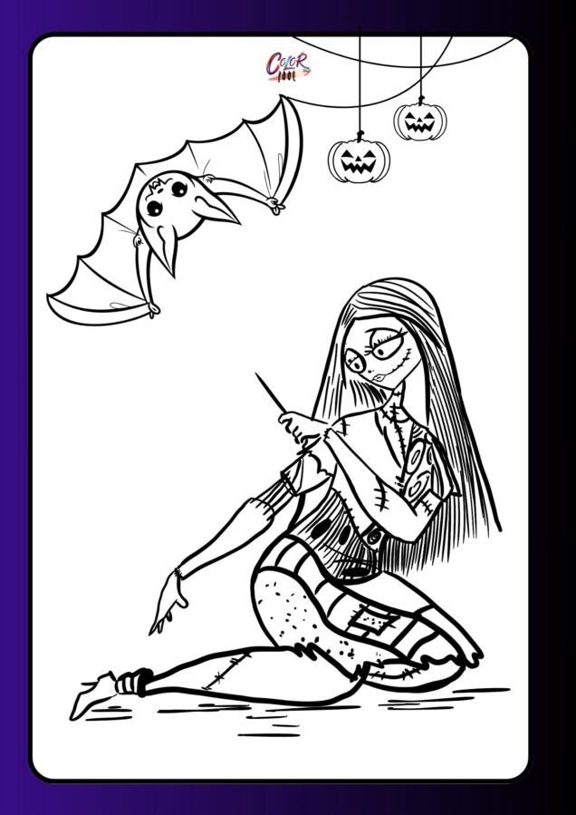 sally from nightmare before christmas coloring pages​