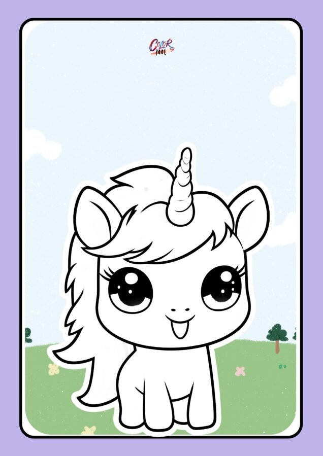 easy cute unicorn coloring pages