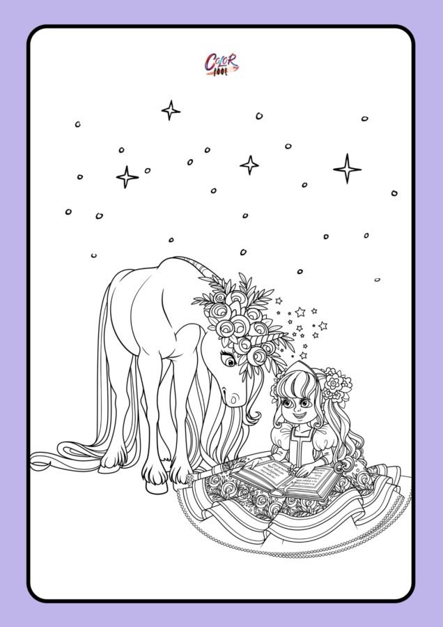 unicorn rainbow coloring page​

