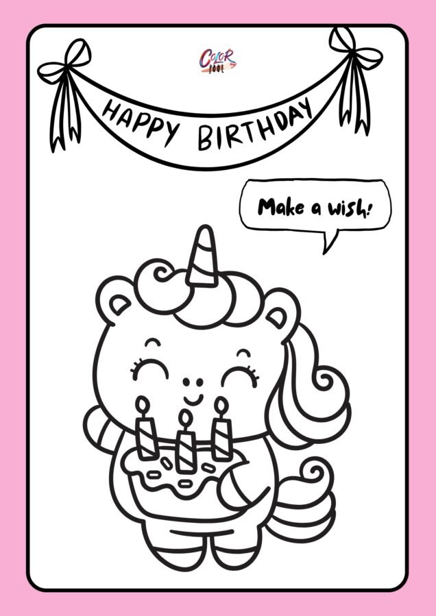 unicorn cake coloring pages​

