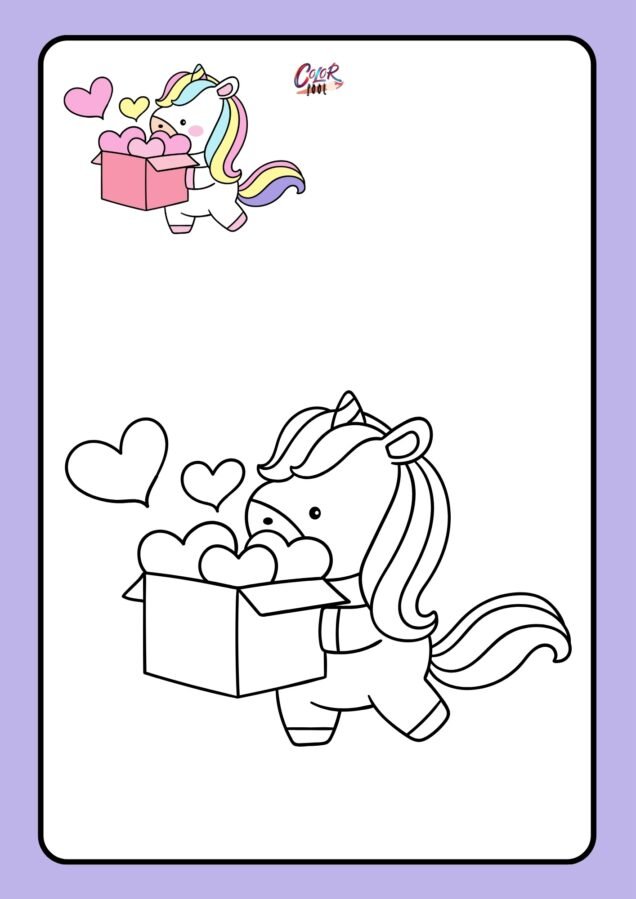 cute unicorn coloring page