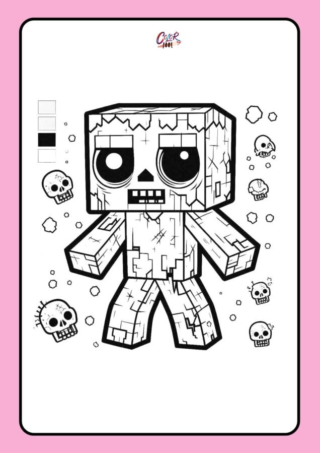 minecraft creeper coloring pages for kids​