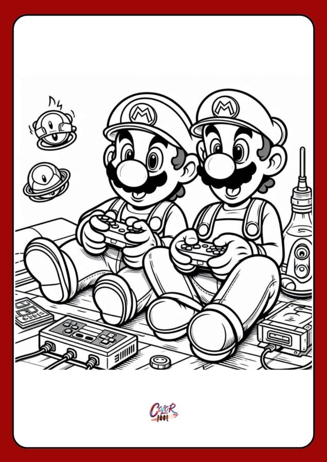 coloring pages for mario brothers​