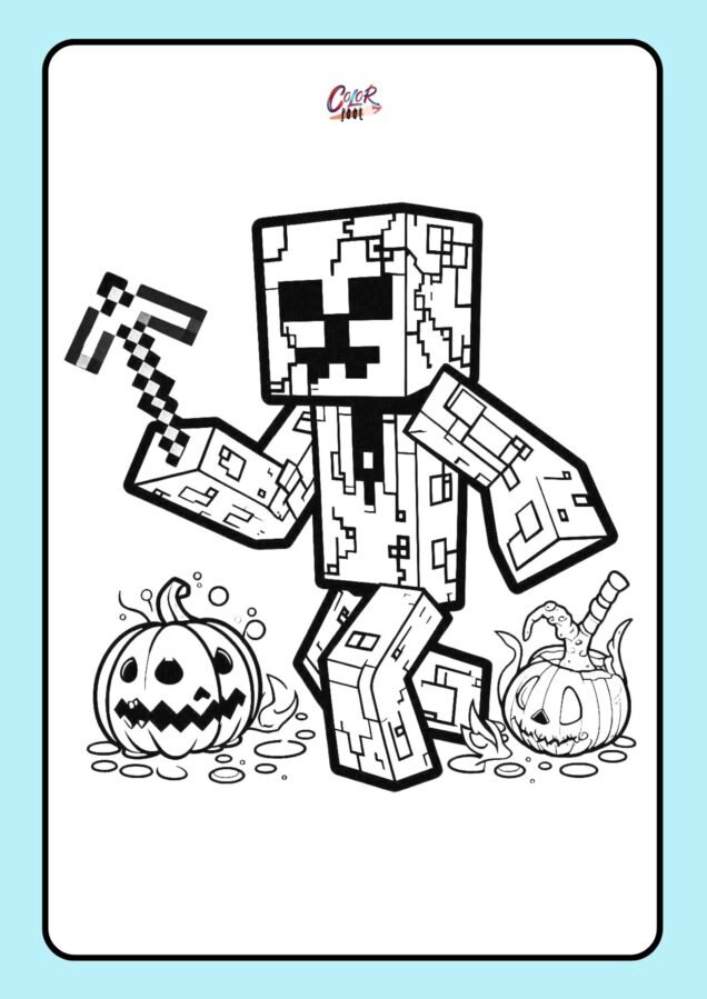 minecraft printable coloring pages​