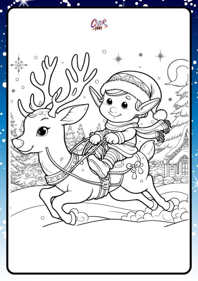 coloring pictures of elf​