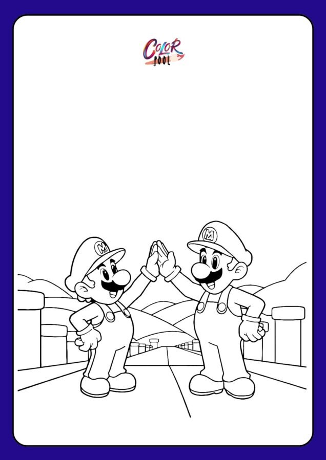 mario and luigi coloring page