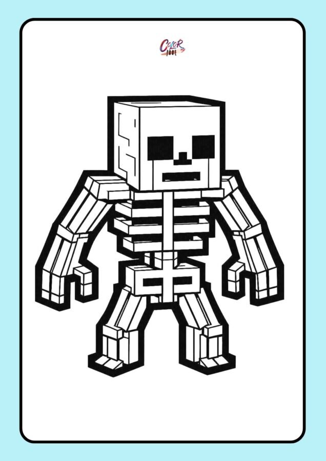 mutant skeleton minecraft mutant coloring pages​