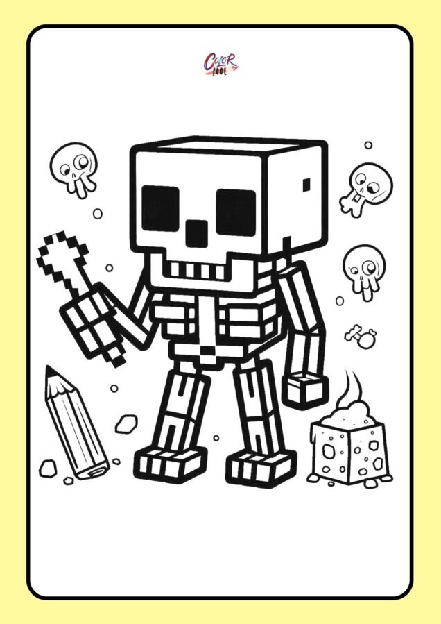 mutant zombie coloring mutant skeleton minecraft mutant coloring pages​