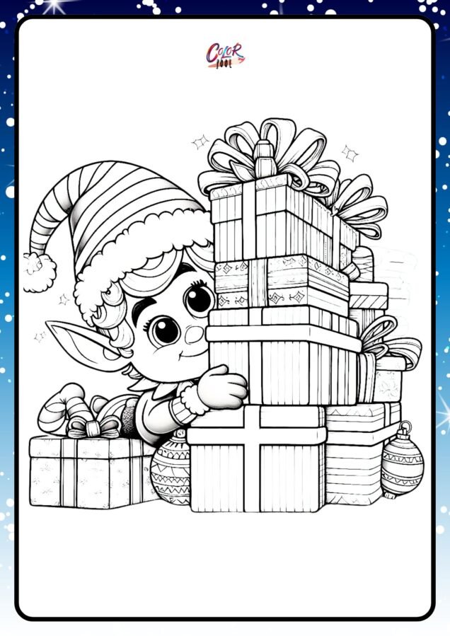 elf on the shelf coloring pages printable