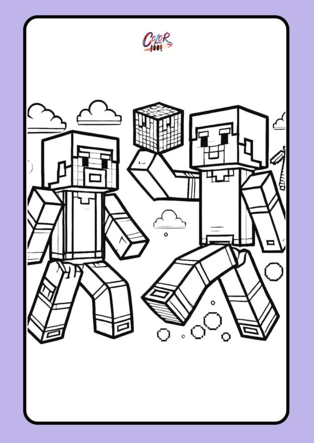 coloring minecraft pages​