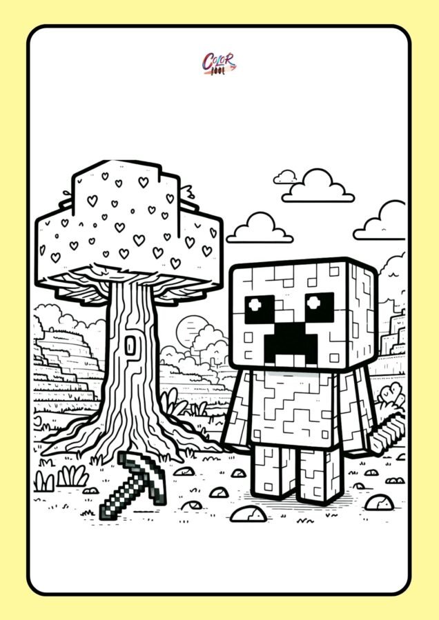 minecraft printable coloring pages​