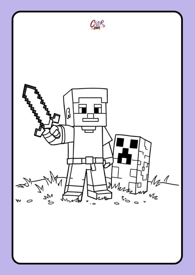 lego minecraft coloring