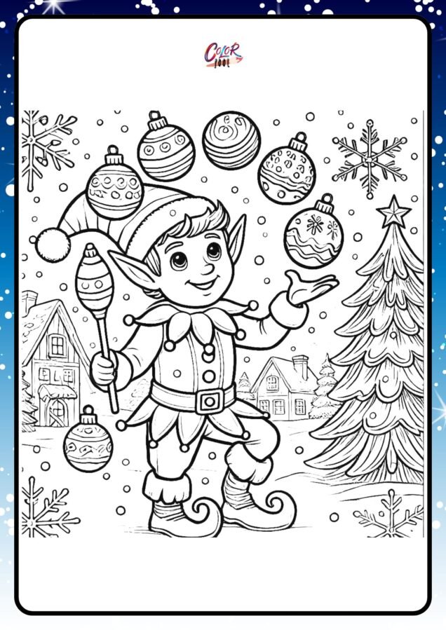 coloring page elf