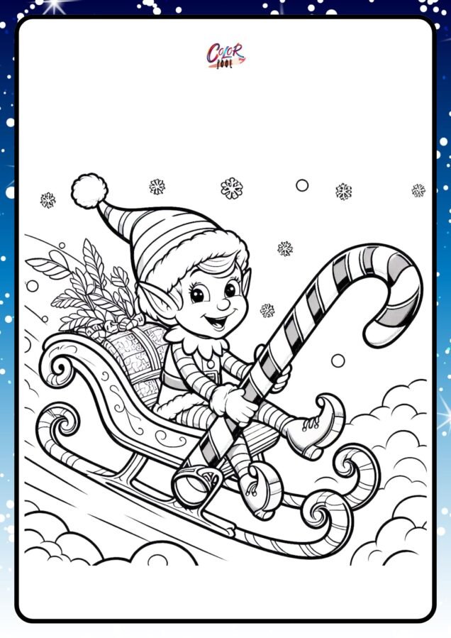 elf printable coloring pages​