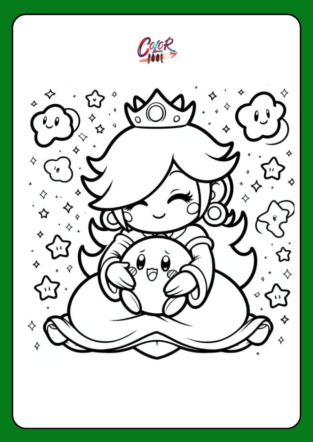 peach mario coloring pages​