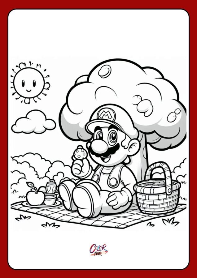 mario kart coloring page​