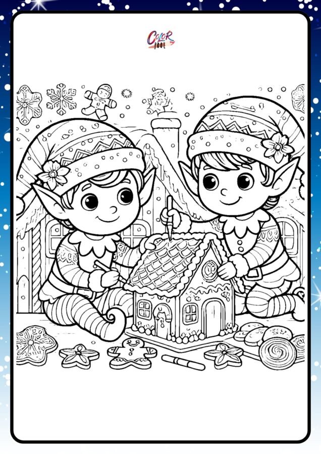 elf on shelf coloring page