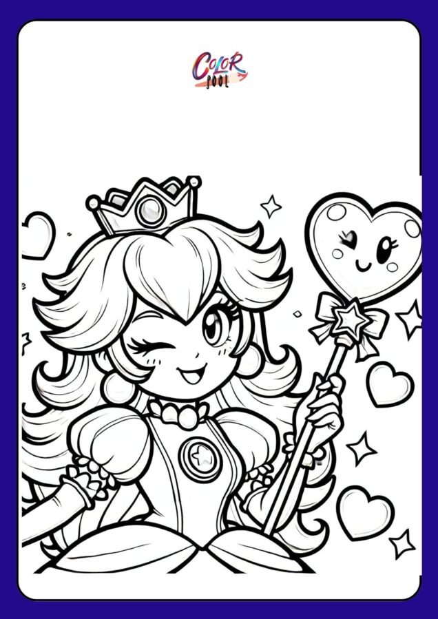 princess peach mario coloring pages