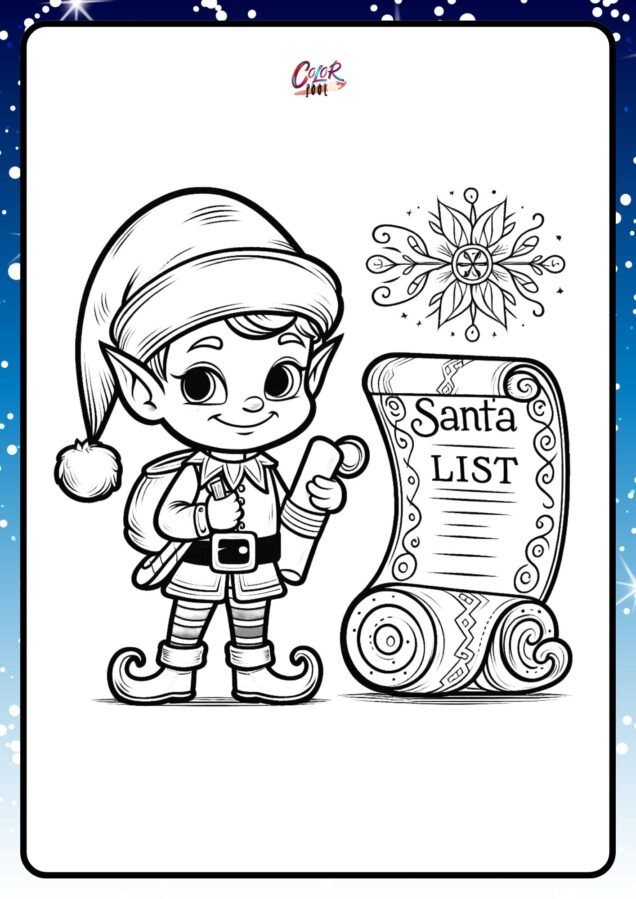 elf on a shelf colouring pages​