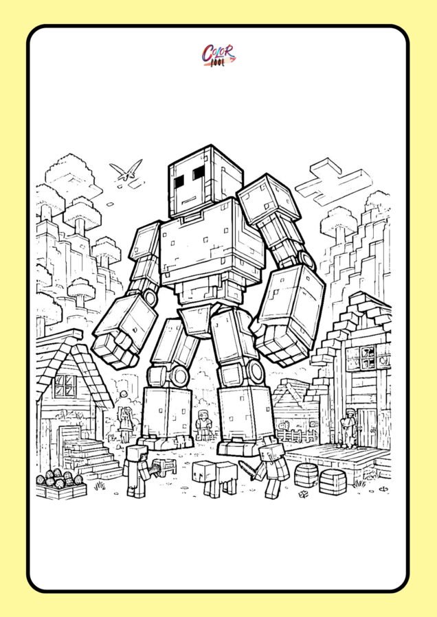 free minecraft coloring pages